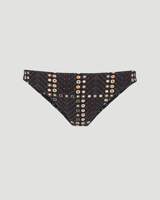 Printed Bikini Bottoms in Black