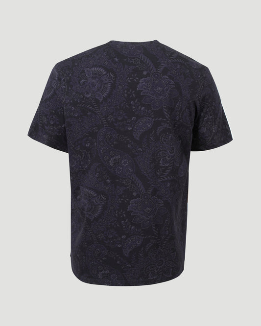 COTTON T-SHIRT IN NAVY PATTERN