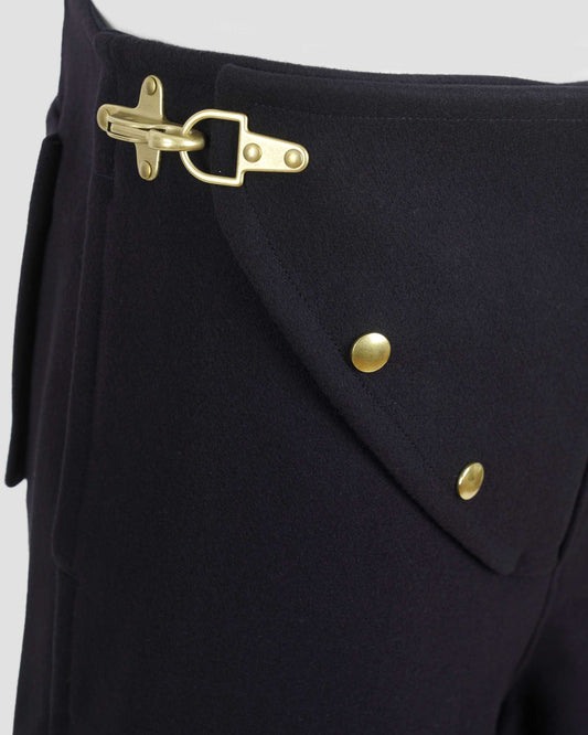 Navy Melton Wool Parade Short