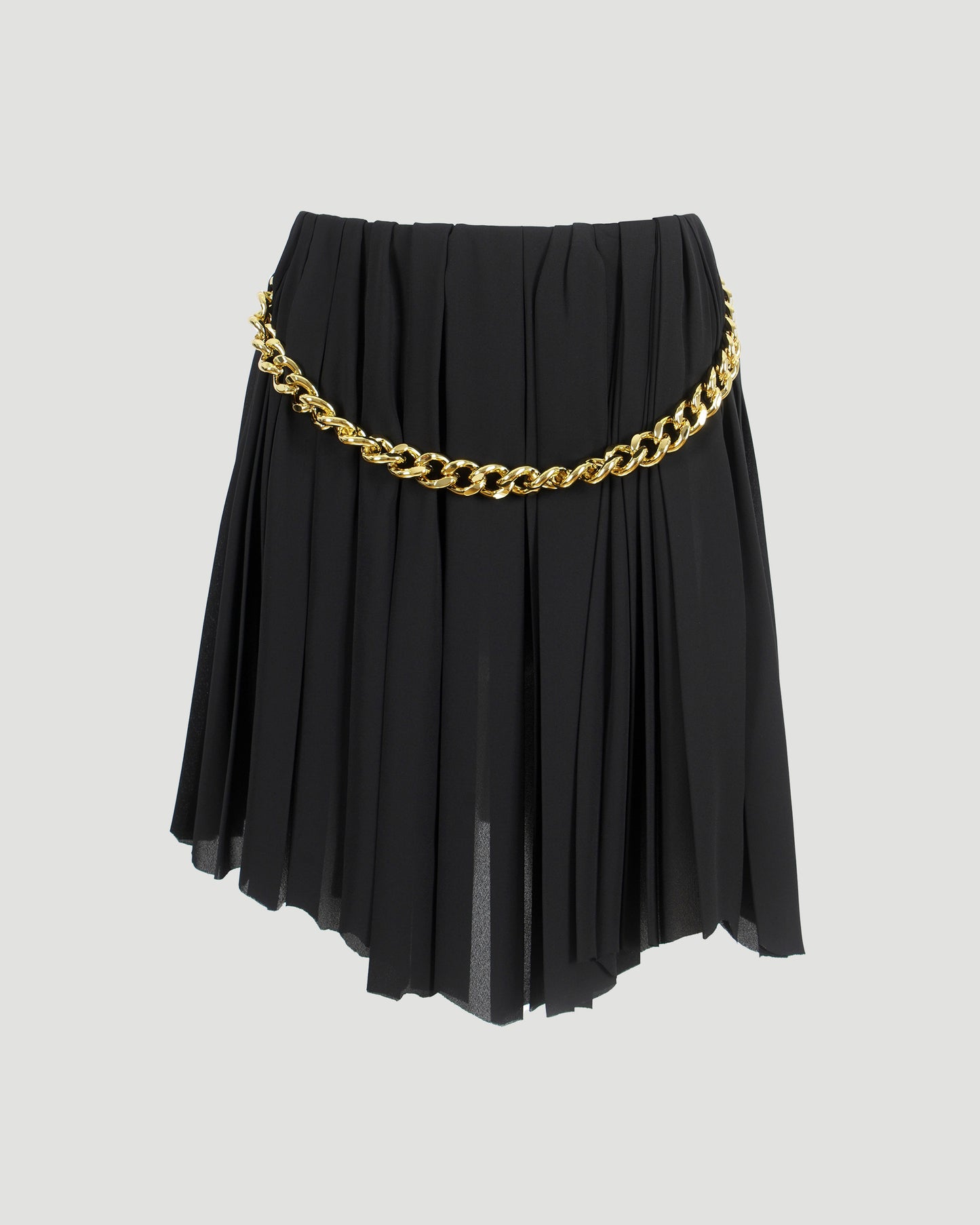 Black Pleated Skirt With Chain