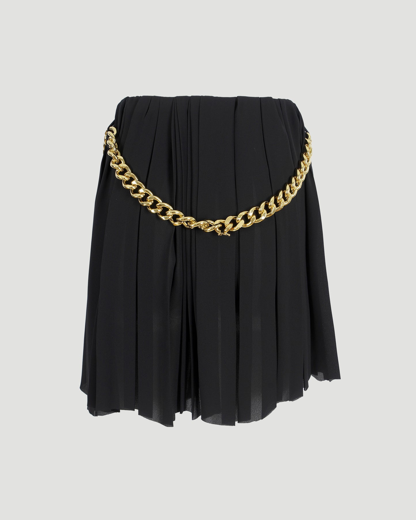 Black Pleated Skirt With Chain