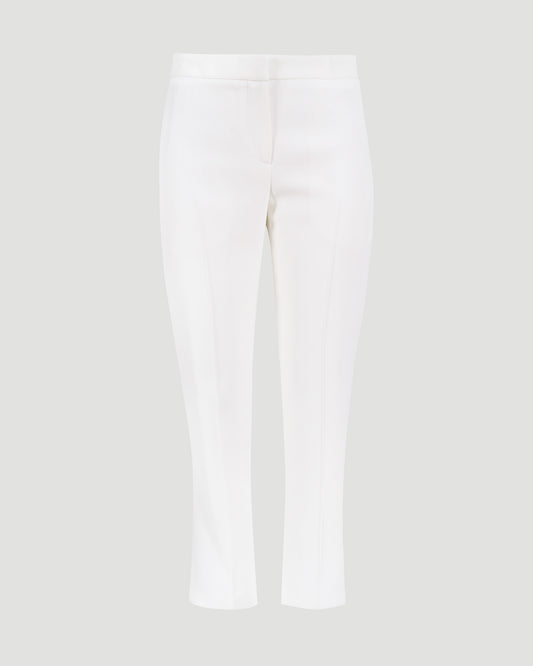 Leaf Crepe Cigarette Trouser in Light Ivory