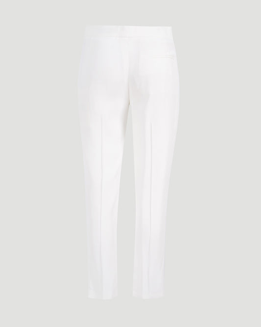 Leaf Crepe Cigarette Trouser in Light Ivory