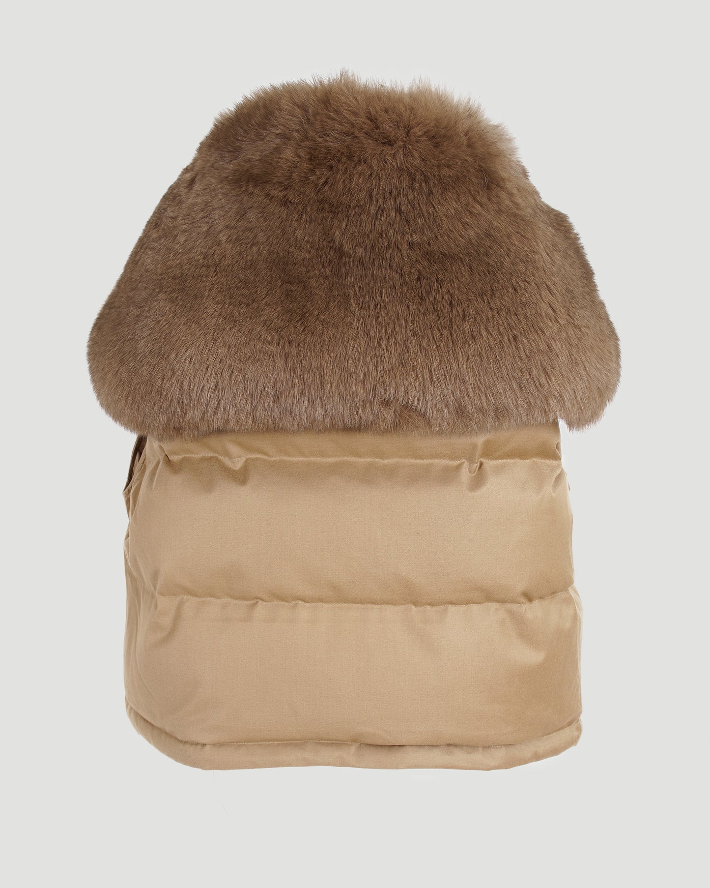 Flannel Gilet With Fox Fur Collar