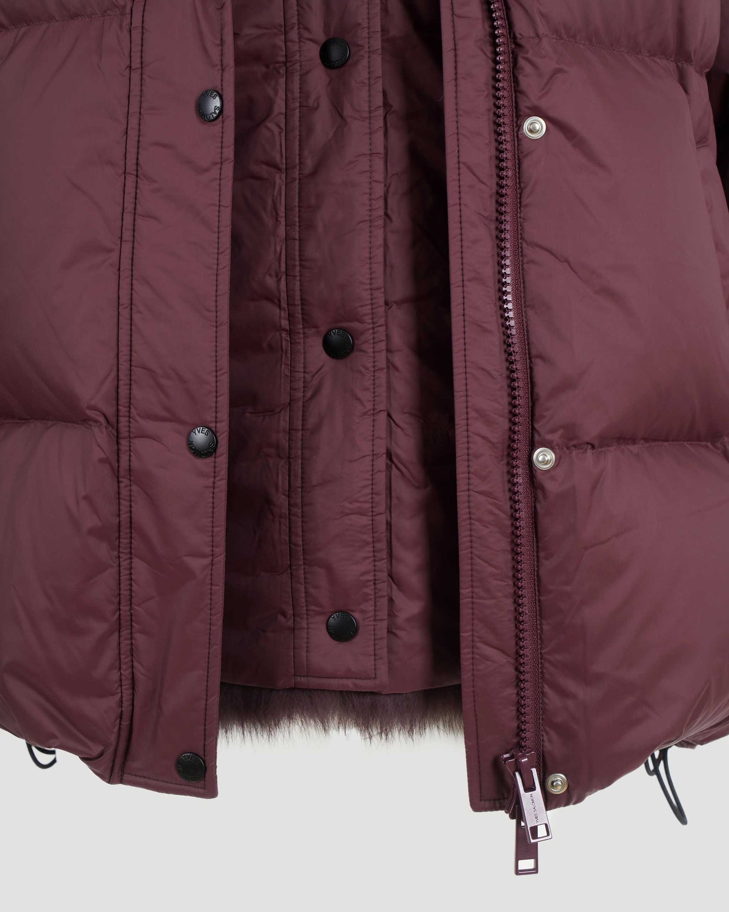 Mid-Length Down Jacket With Fluffy Lambswool Trim