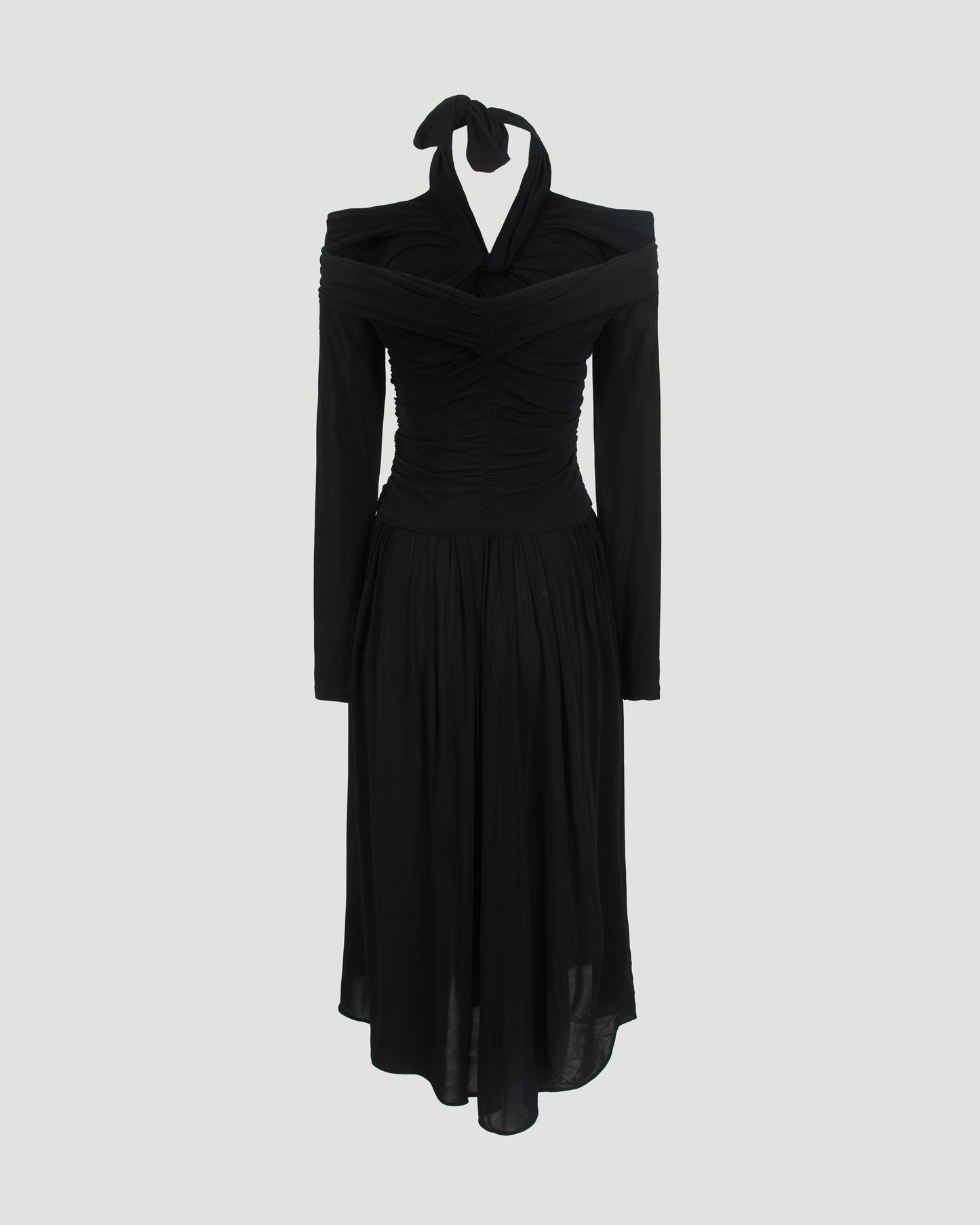 Draped Jersey Dress in Black
