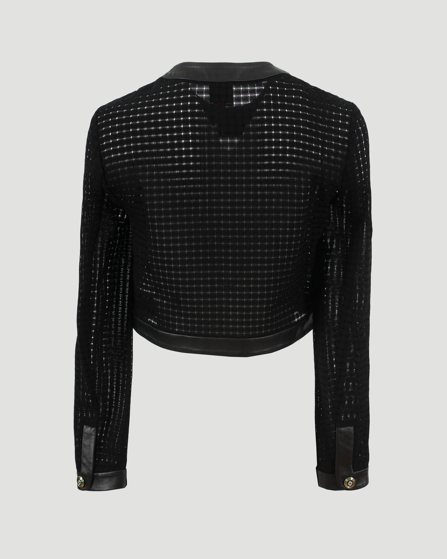 Open Weave Cropped Tailored Jacket