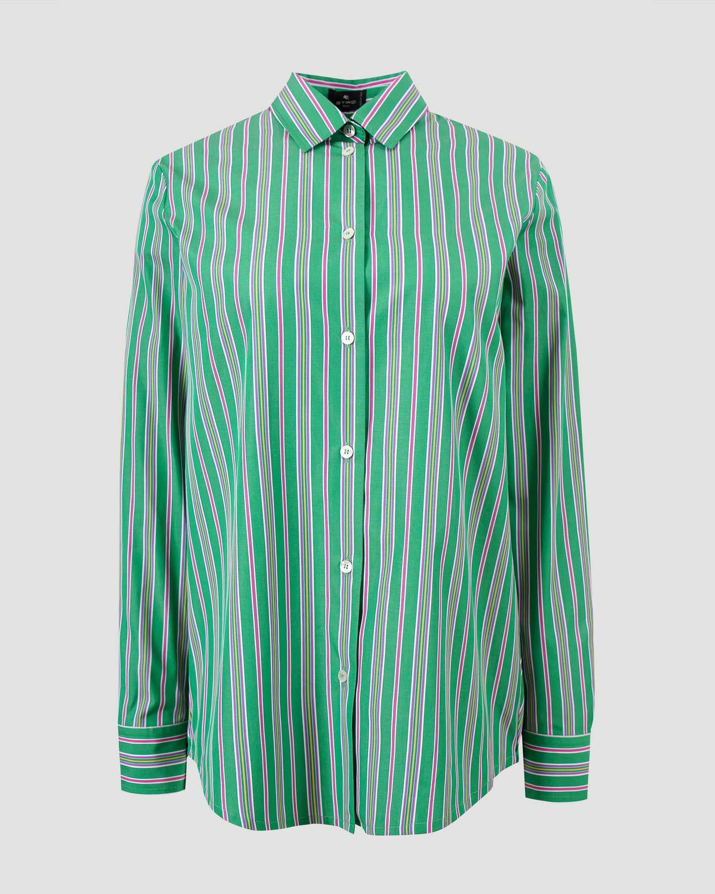 Striped Cotton Shirt With Split Back