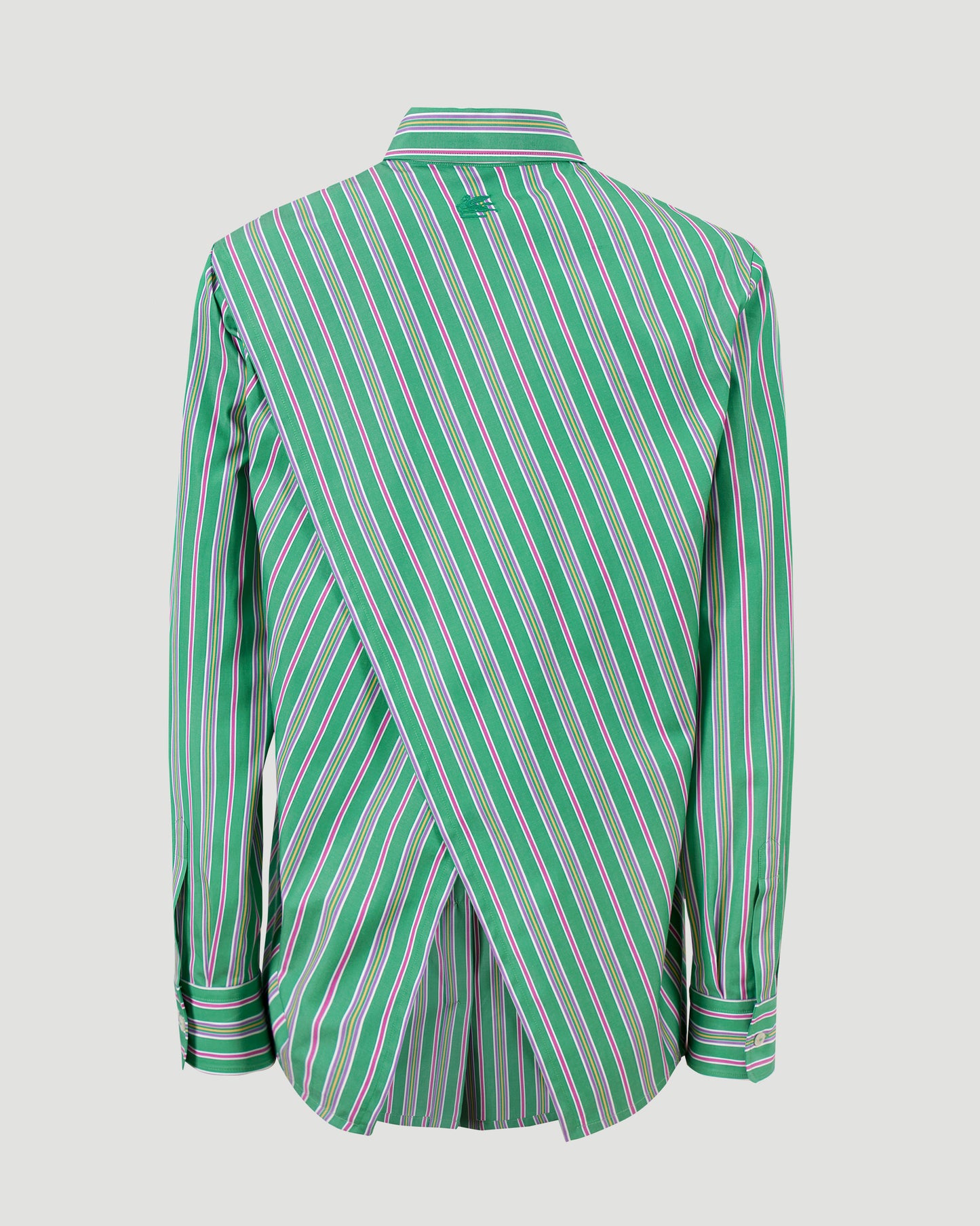 Striped Cotton Shirt With Split Back