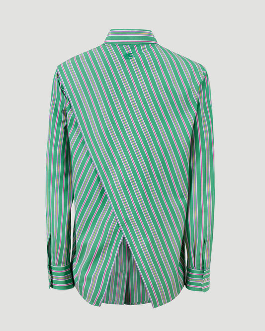 Striped Cotton Shirt With Split Back