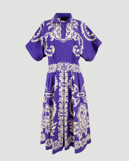 Printed Cotton Midi Dress