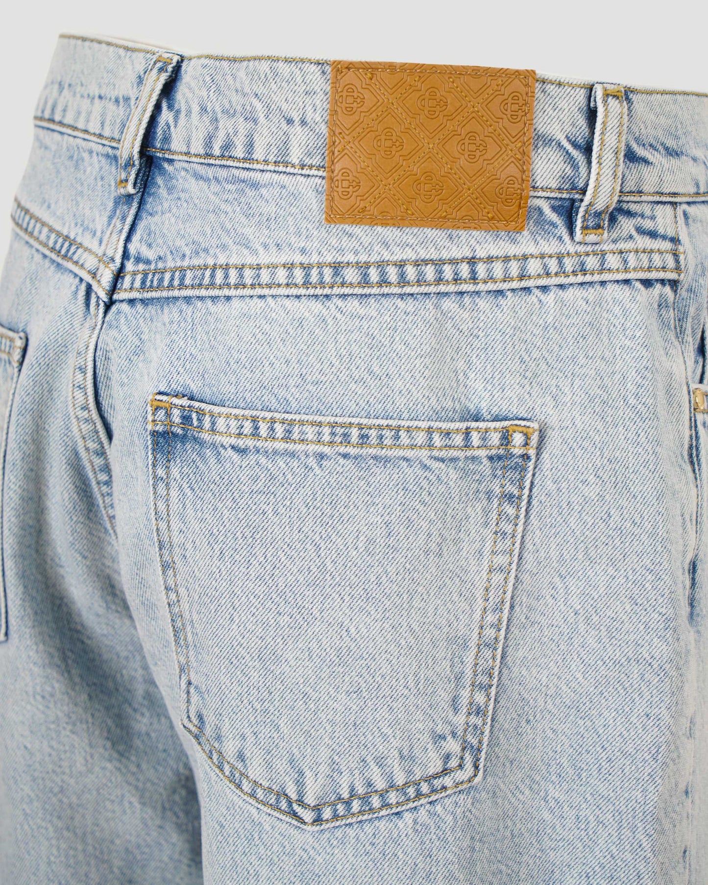 Graffiti Denim Shorts in Mid Wash