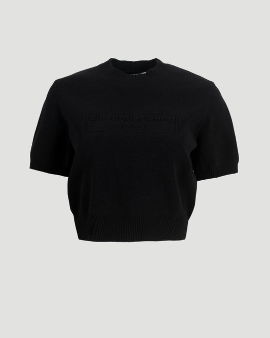 Cropped T-Shirt in Black