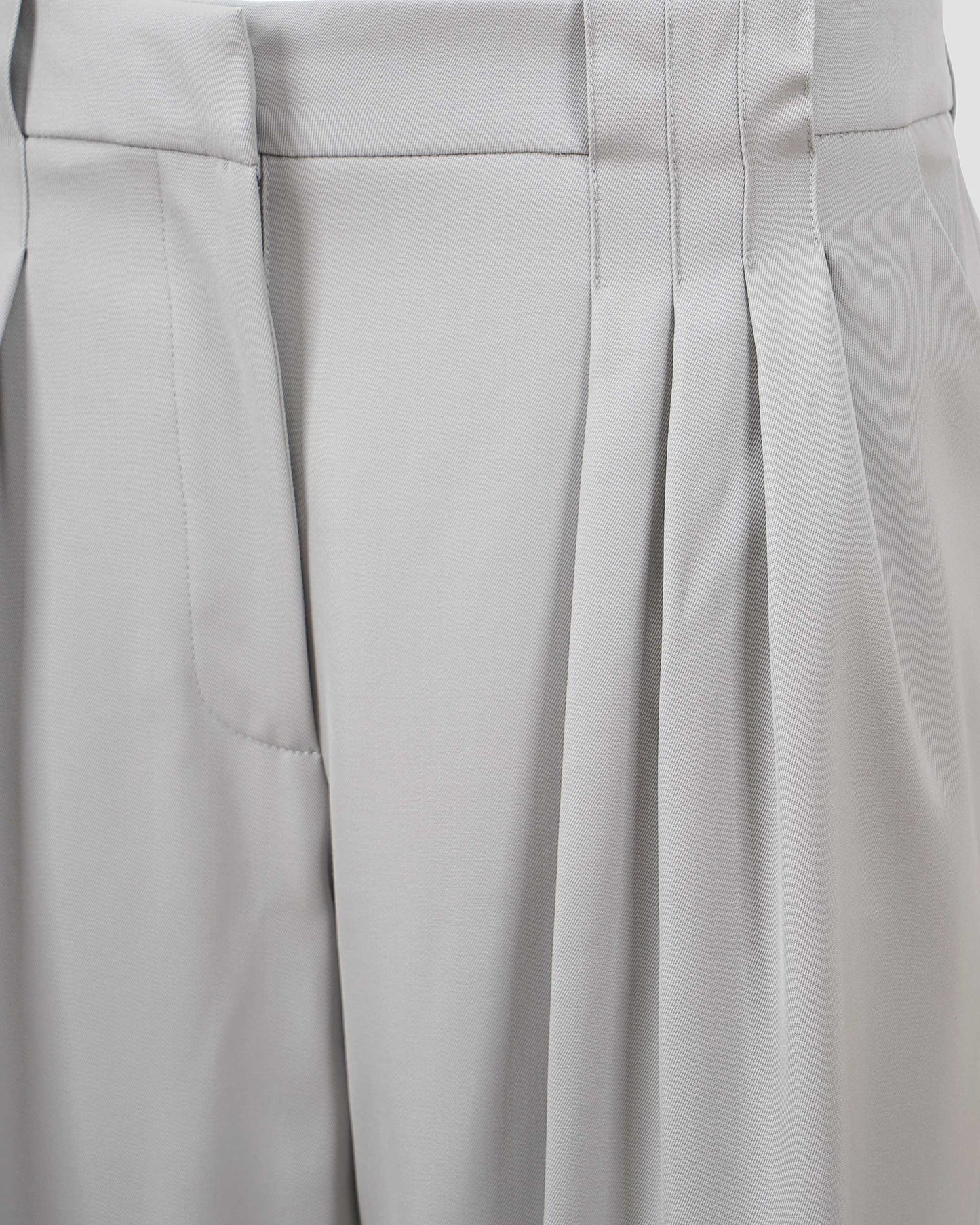 Wool Triple Pleat Tailored Trousers