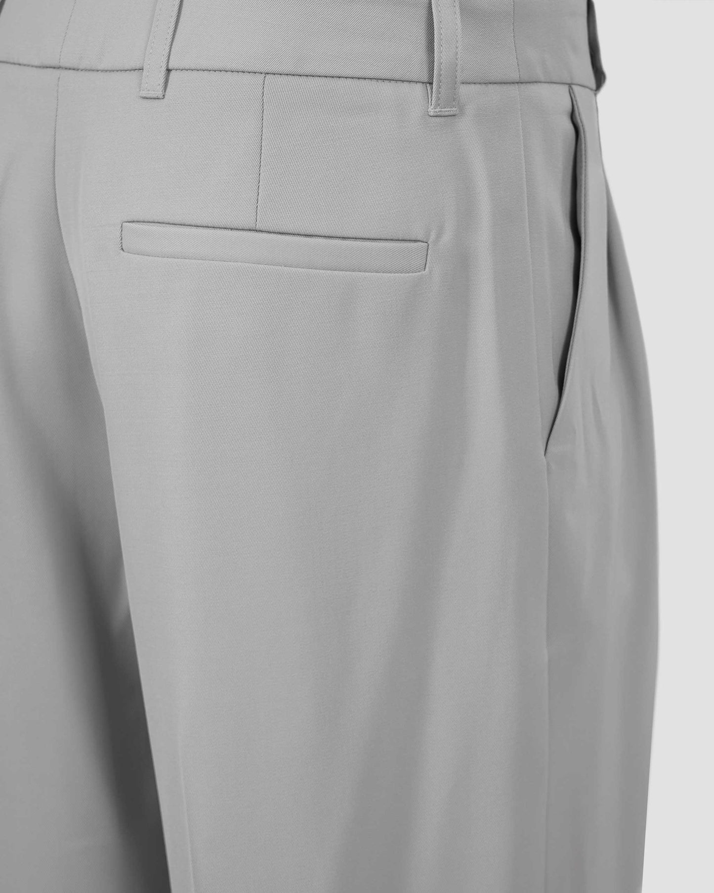 Wool Triple Pleat Tailored Trousers