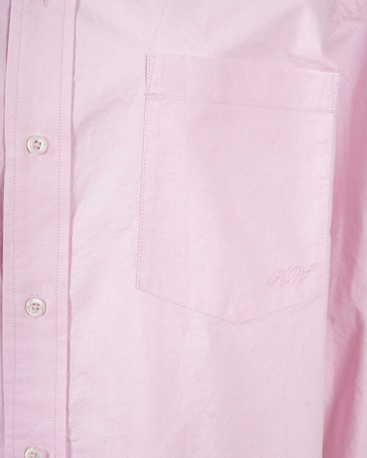 Cotton Oxford Oversize Shirt in Pink