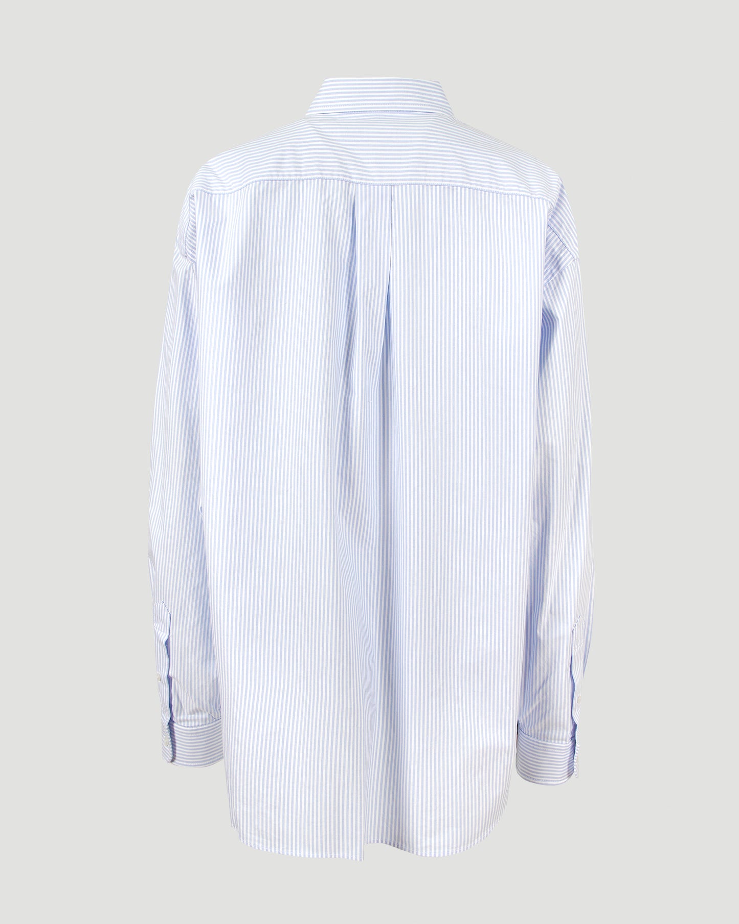 Cotton Oxford Oversize Shirt in Blue And White
