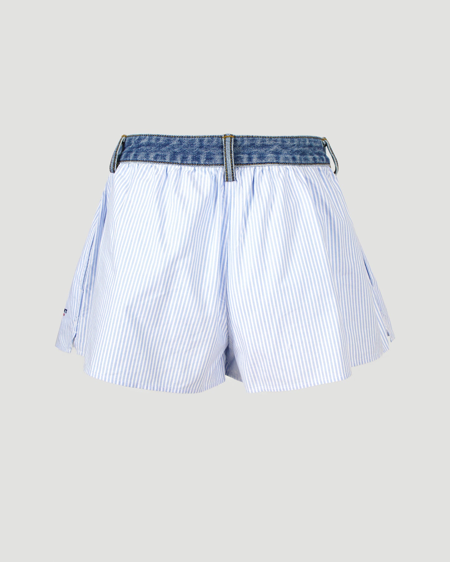 Denim waistband shorts