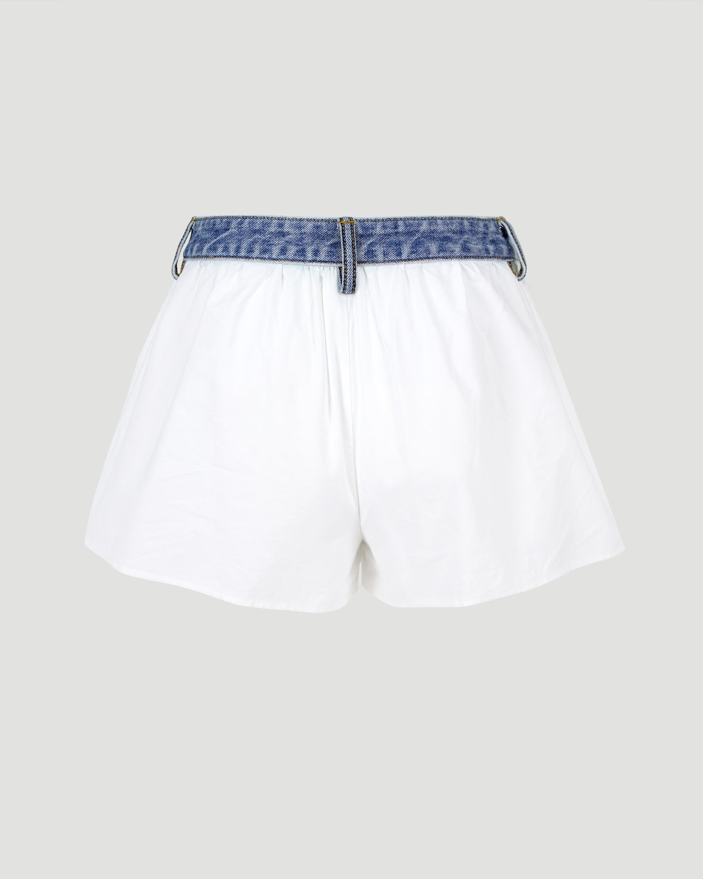 Denim waistband shorts in white