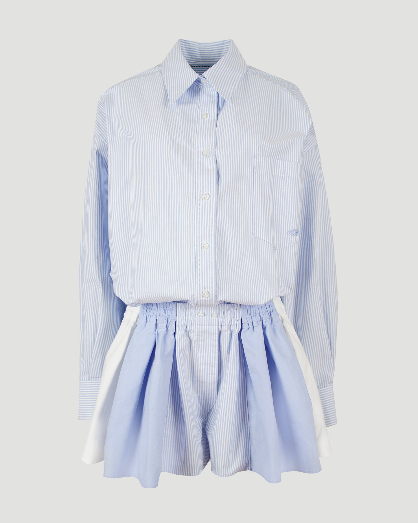 Light blue striped jumpsuit