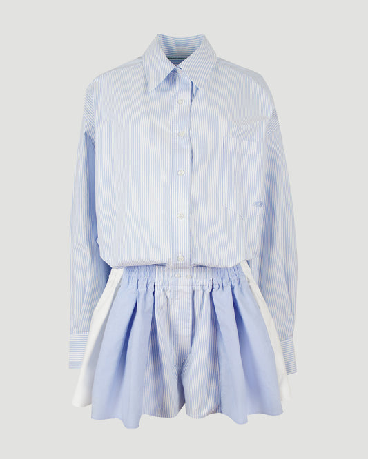 Light blue striped jumpsuit