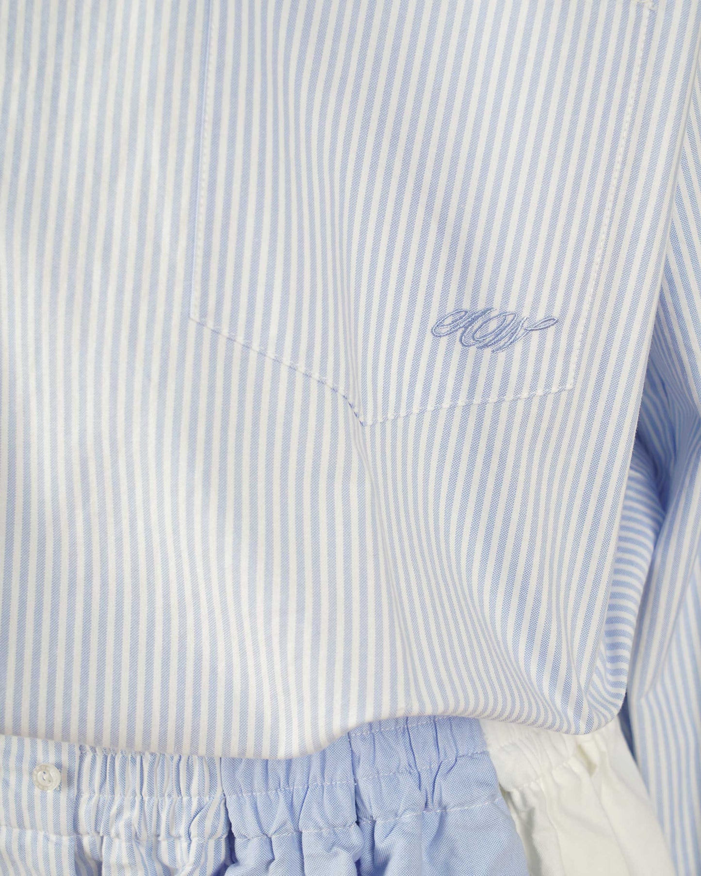 Light blue striped jumpsuit