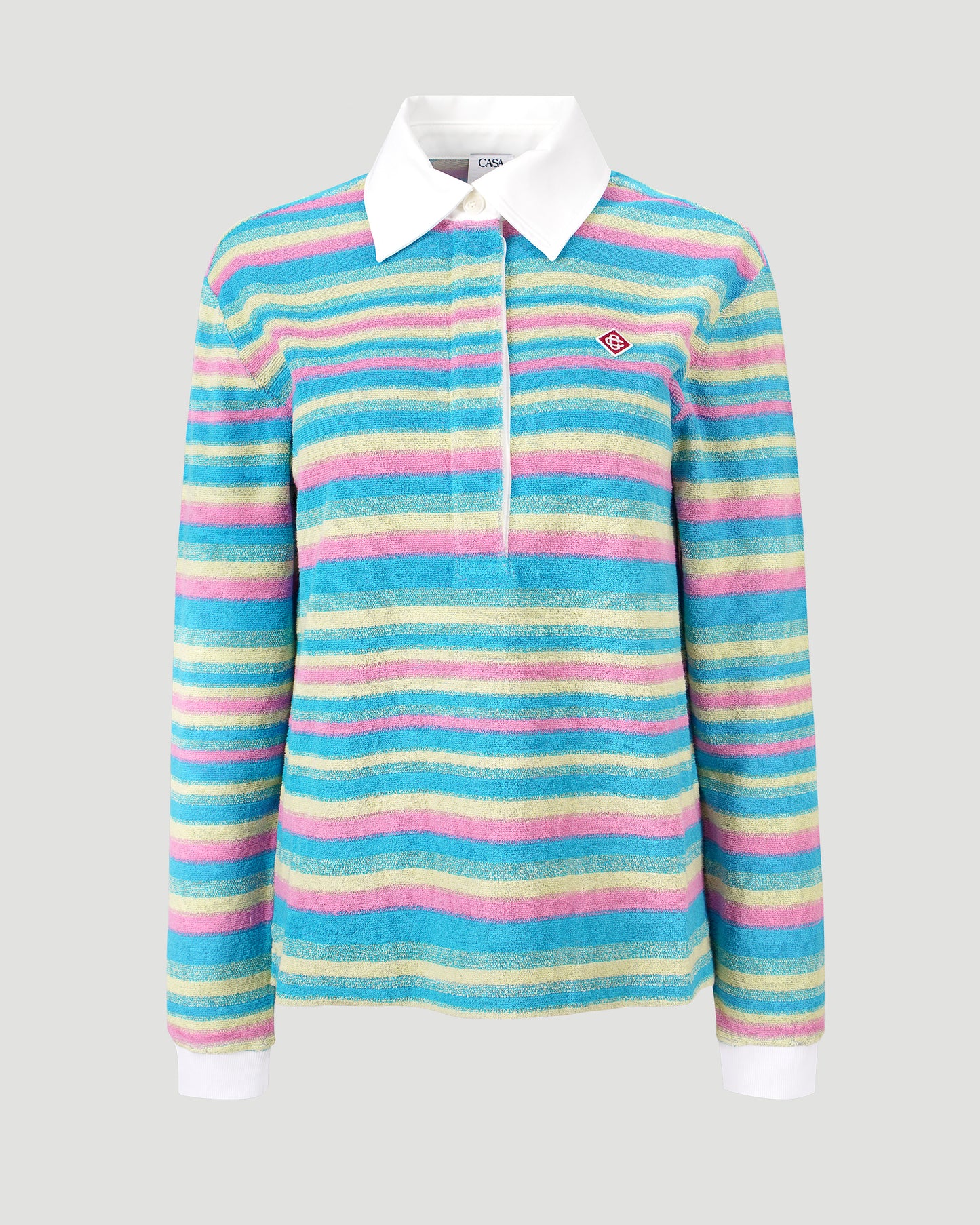 Stripe Towelling Polo Shirt