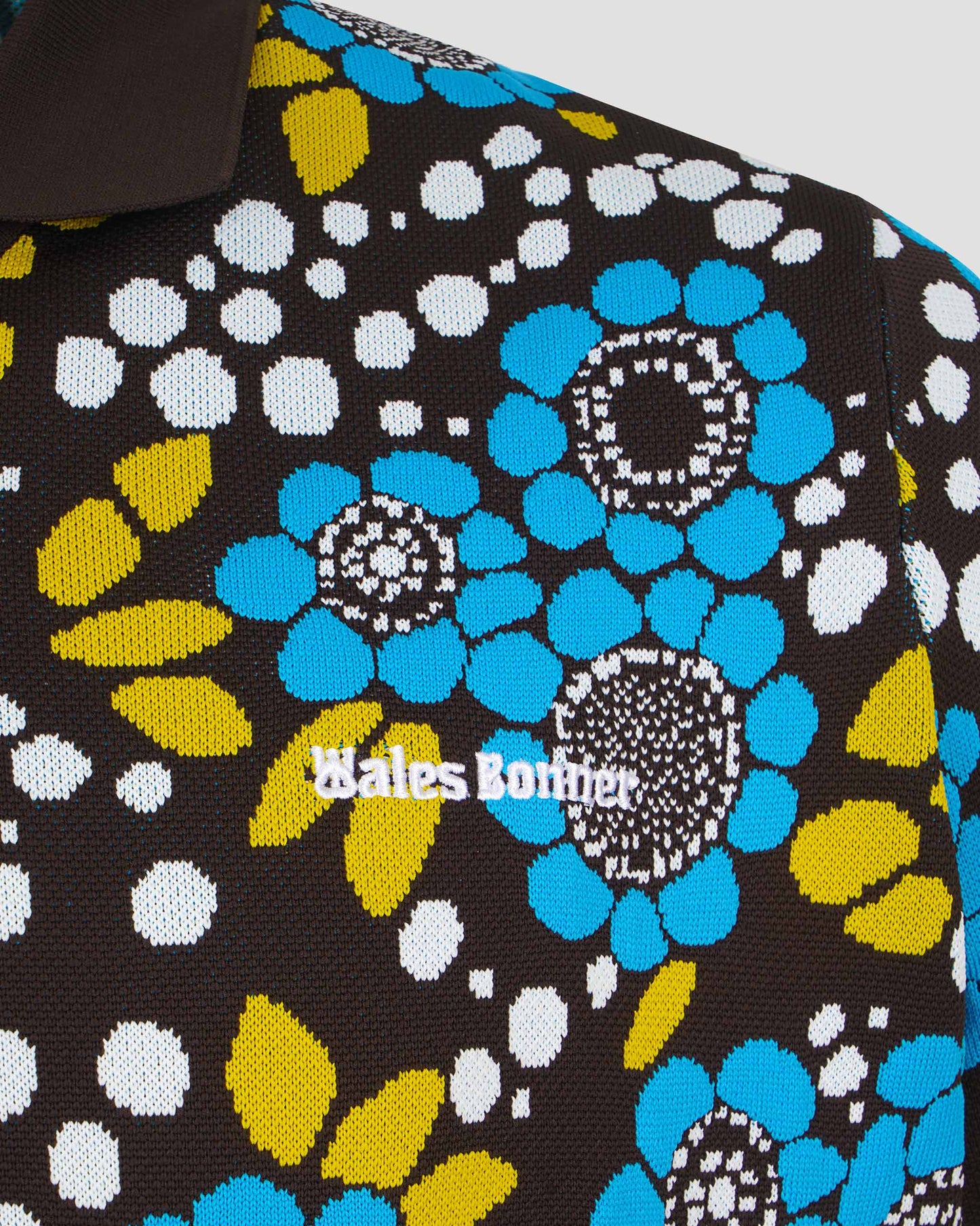 Floral Knit Polo Shirt