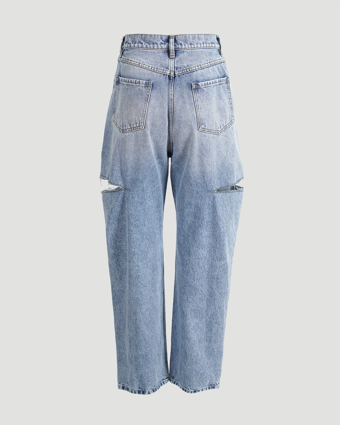 Light Blue Jeans with Cut-Outs