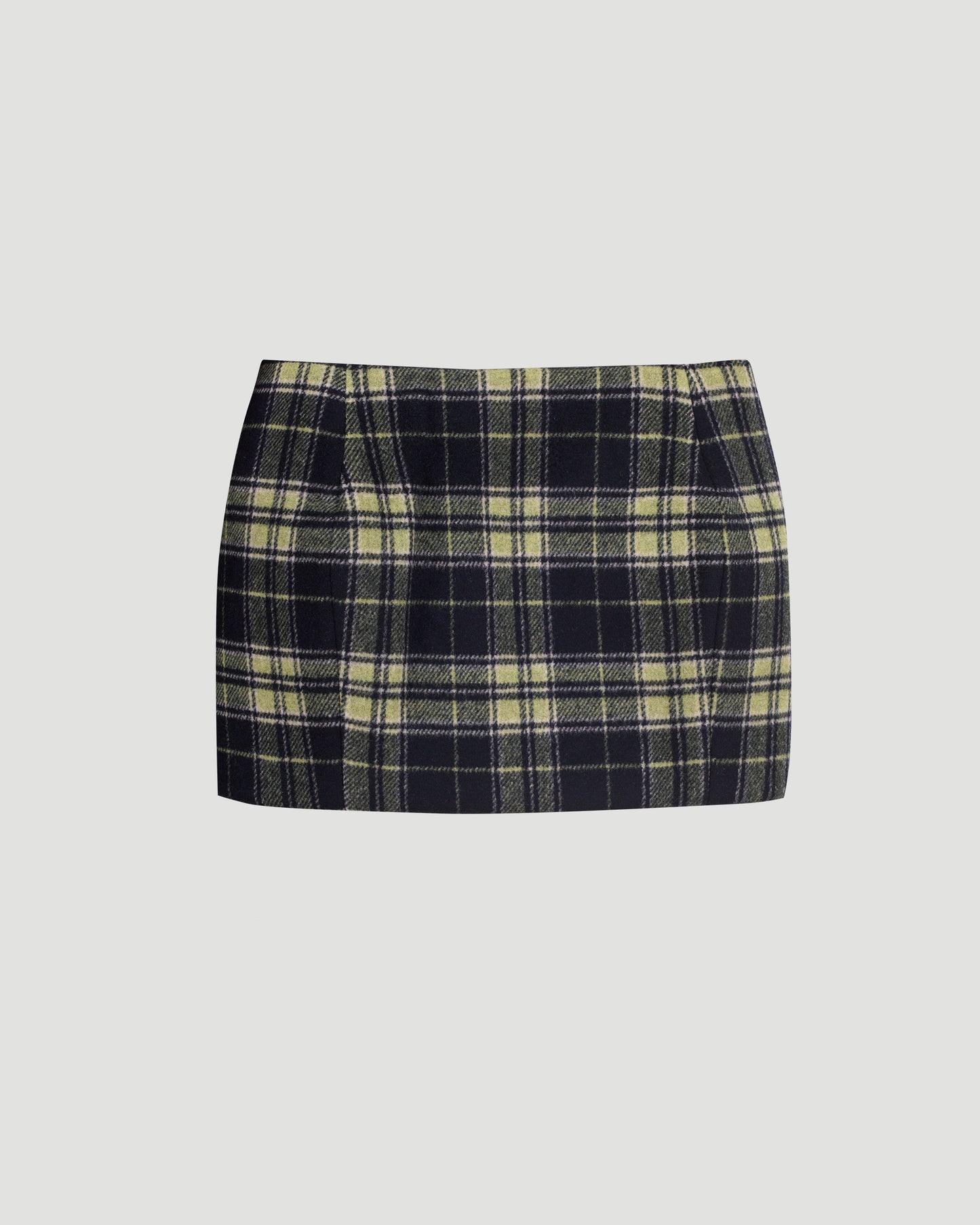 Padded Tartan Mini Skirt