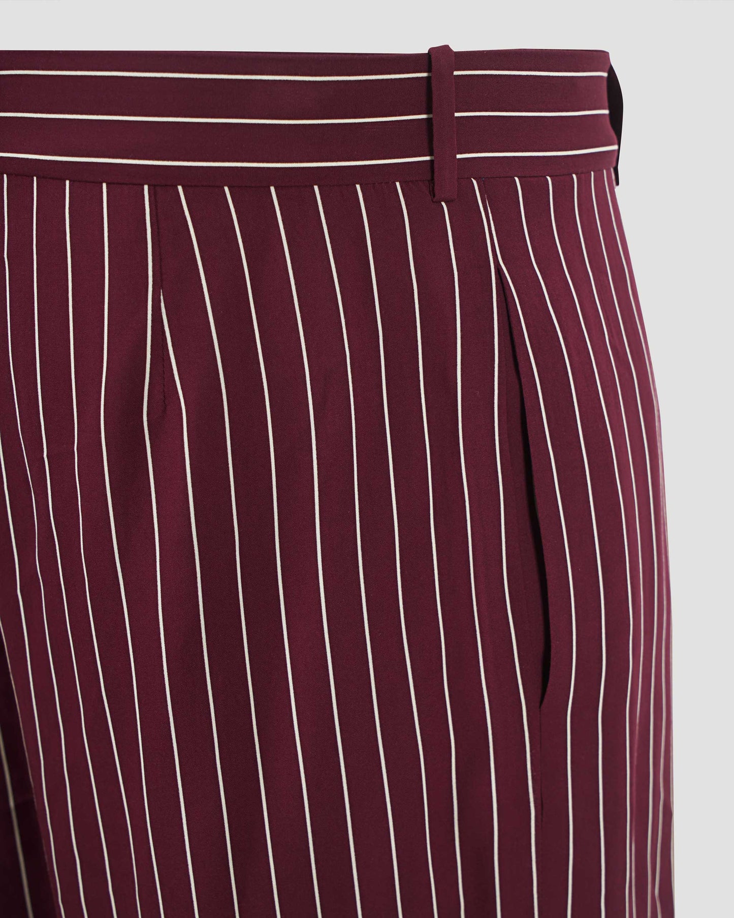 Striped Bermuda Shorts in Burgundy