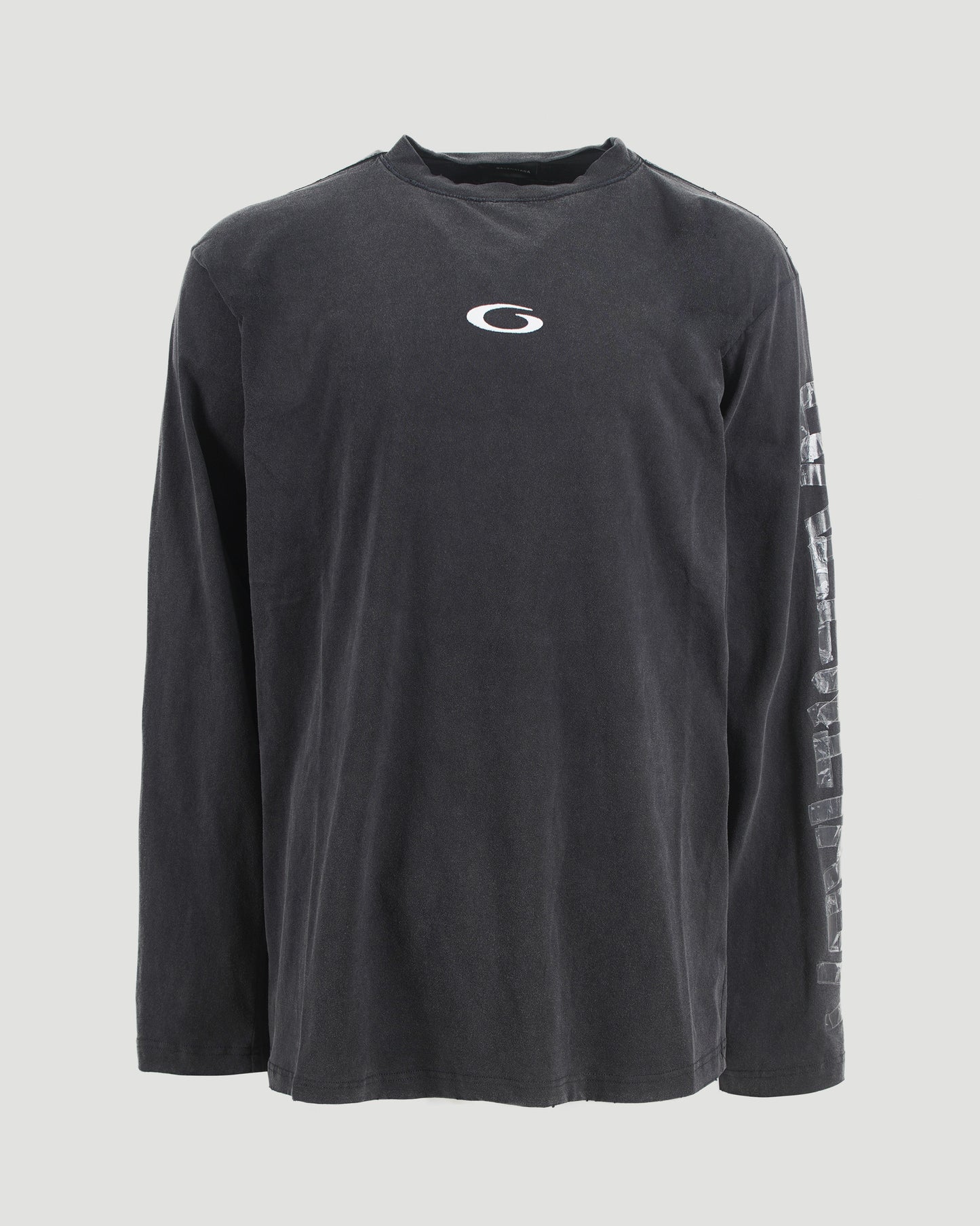 Transparent Tape Shifted Oversized Long Sleeve T-Shirt