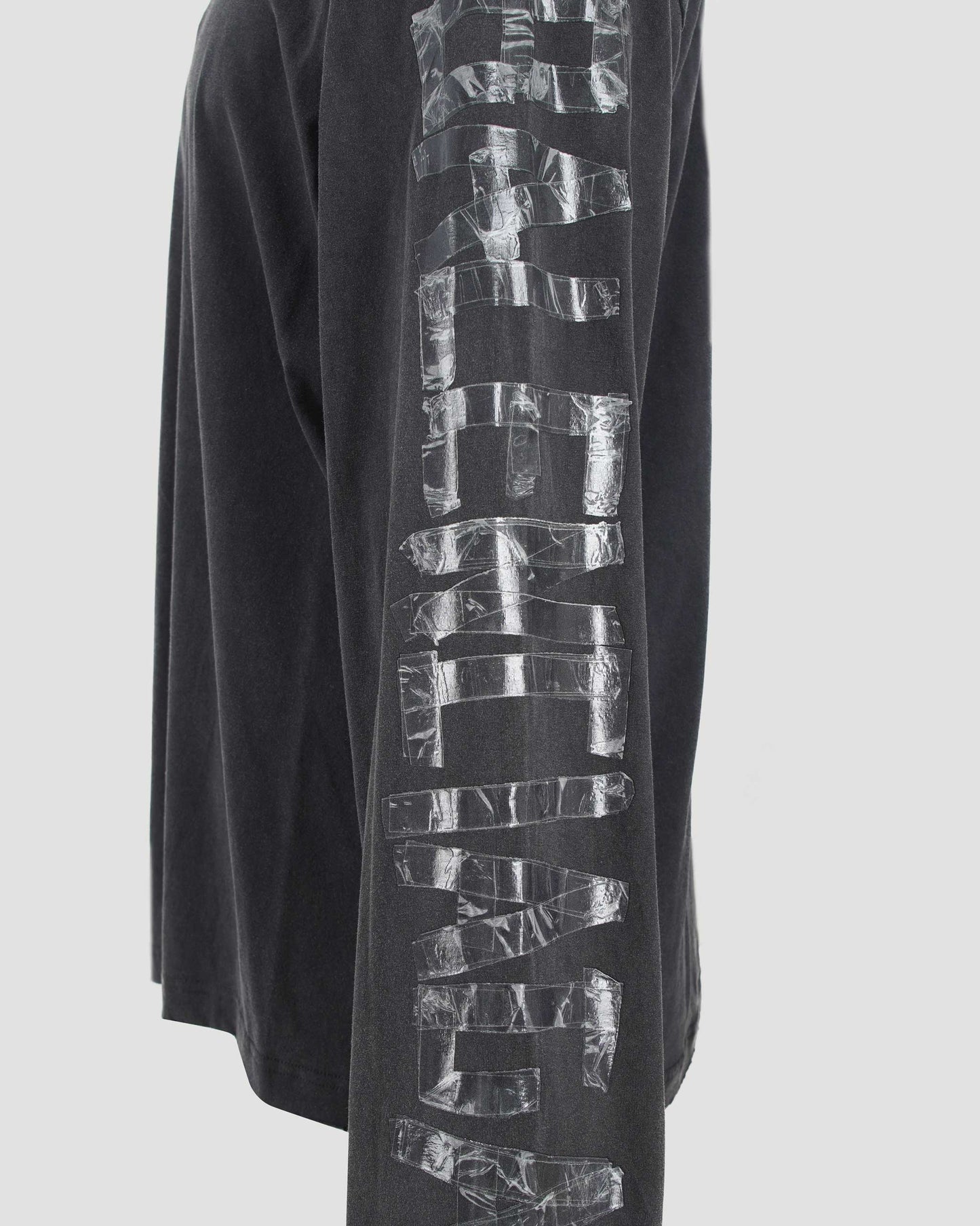 Transparent Tape Shifted Oversized Long Sleeve T-Shirt