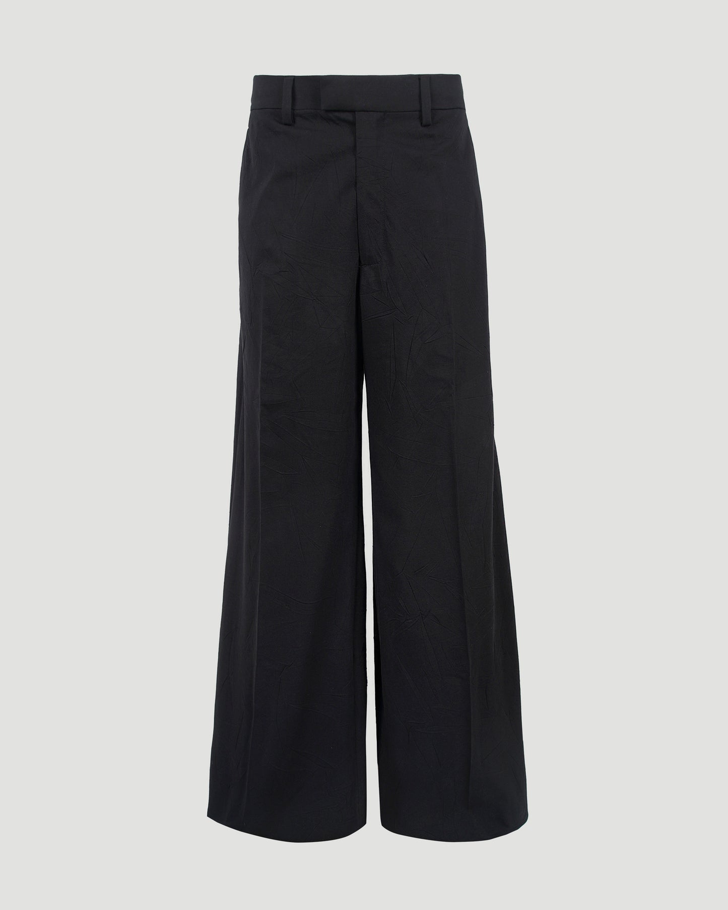 Crinkle-effect wide-leg trousers