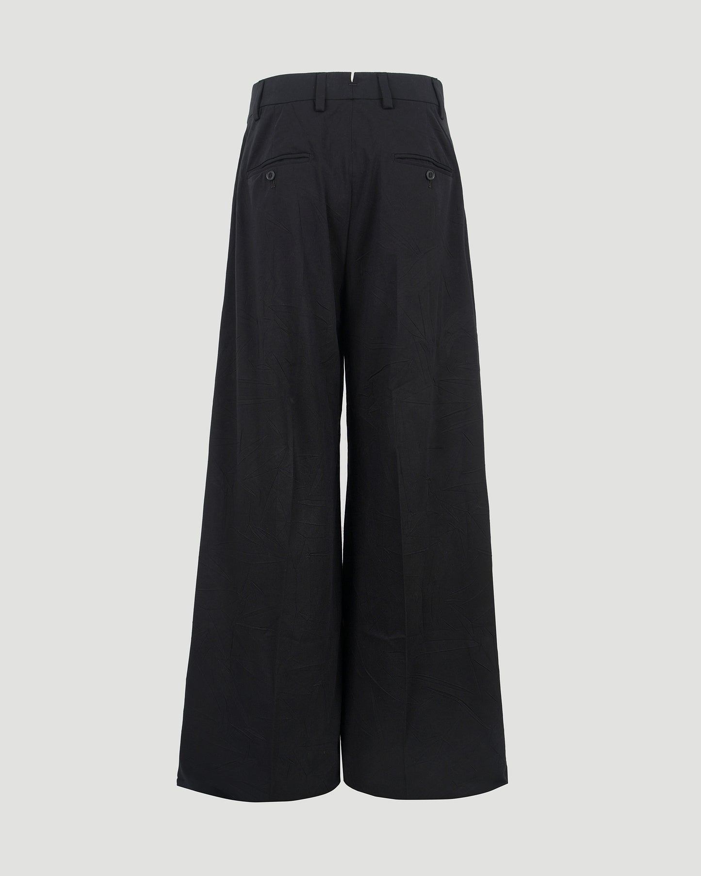 Crinkle-effect wide-leg trousers