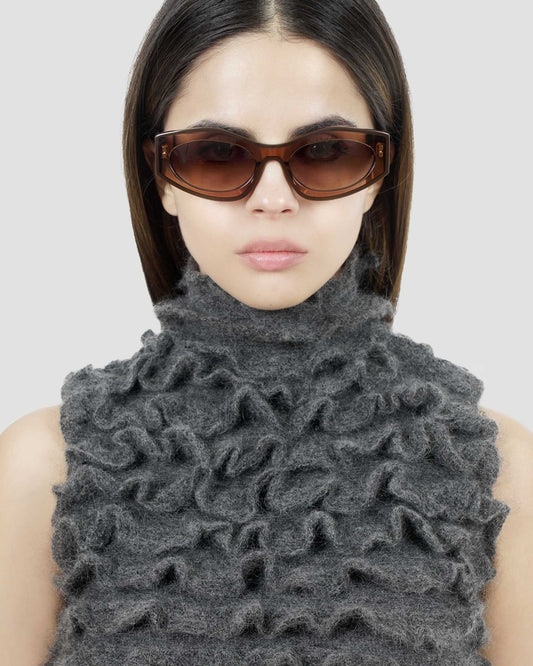 Rectangular Sunglasses Brown