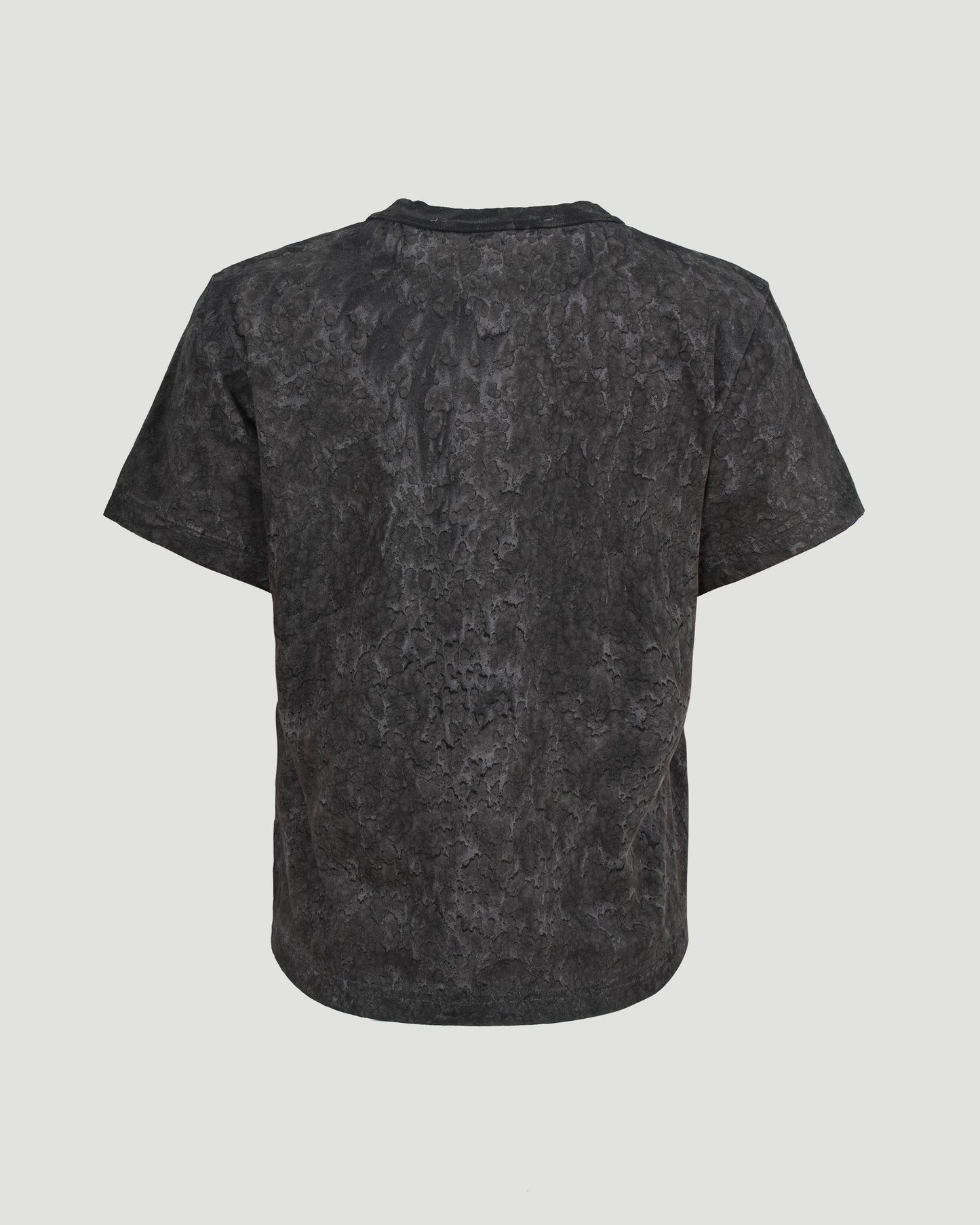 Splatter wash shrunken tee in cotton hemp jersey