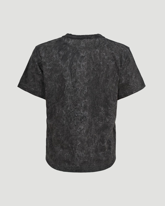 Splatter wash shrunken tee in cotton hemp jersey