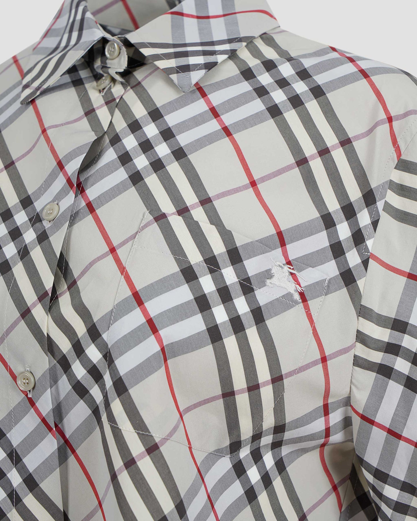 Cropped Check Cotton Shirt