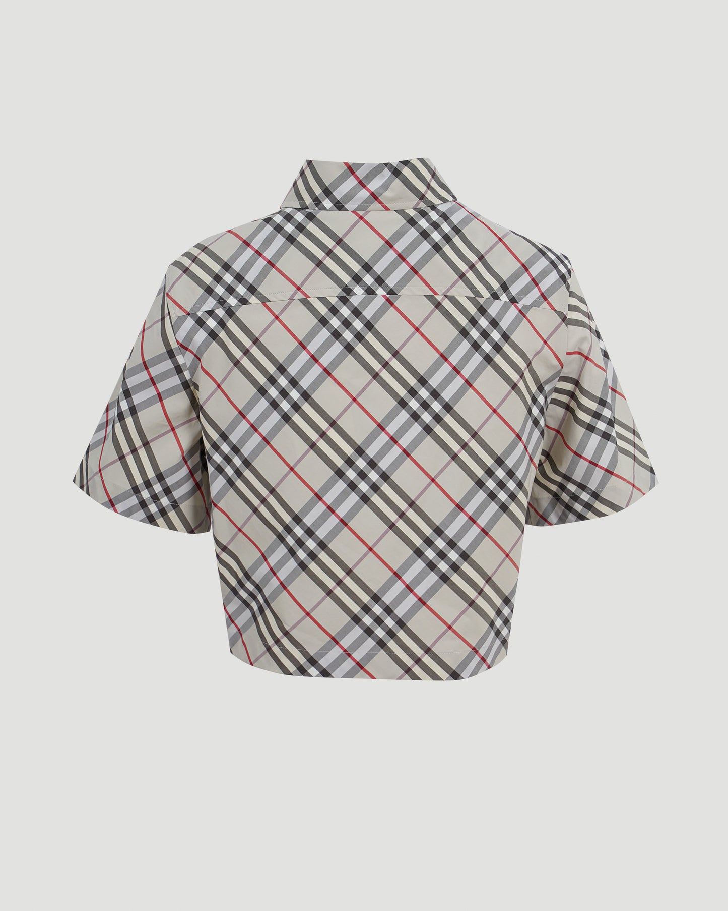 Cropped Check Cotton Shirt