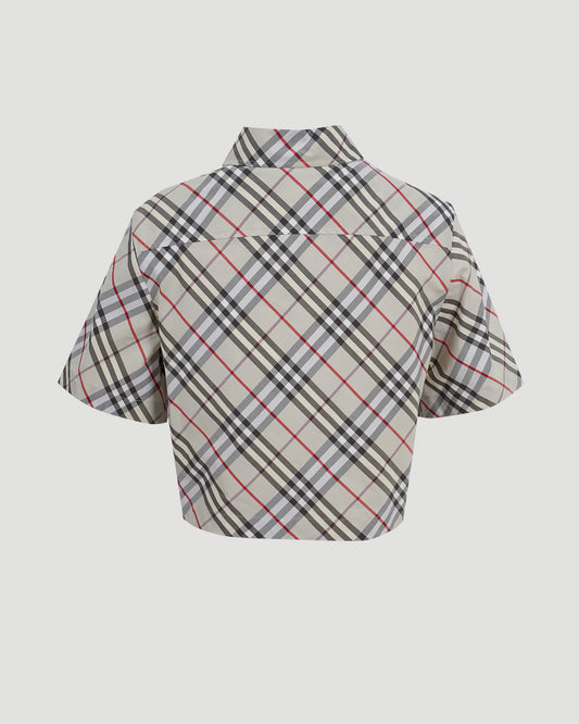 Cropped Check Cotton Shirt