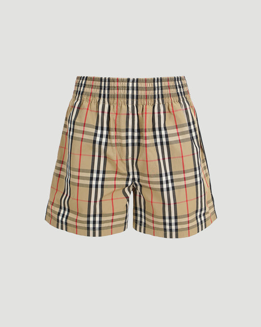 Check Stretch Cotton Shorts