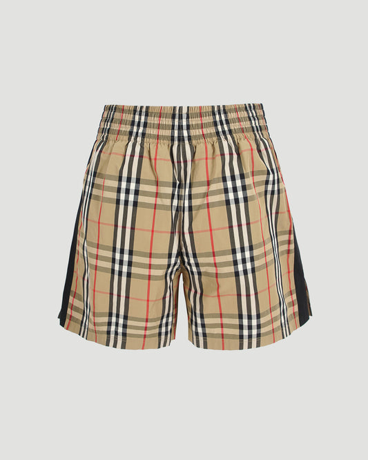 Check Stretch Cotton Shorts