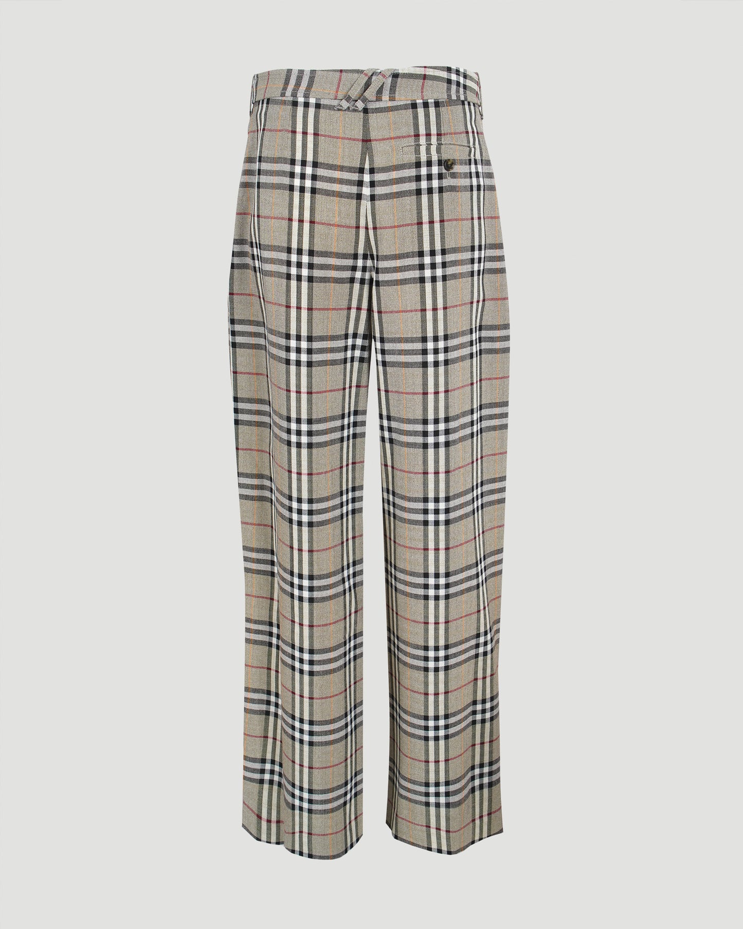 Check Silk Blend Belted Trousers