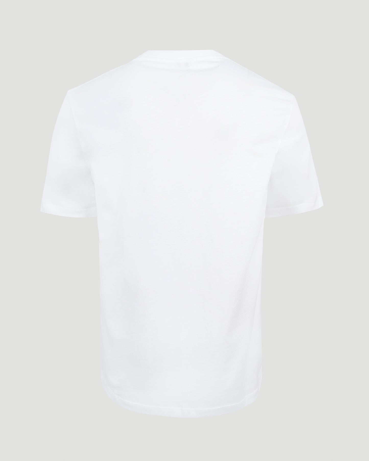 Mixed Yarn Logo Embroidery T-Shirt in White