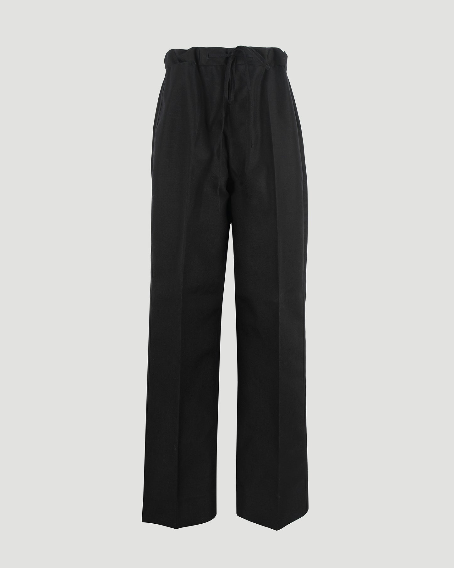 Waist Tie Trousers in Black