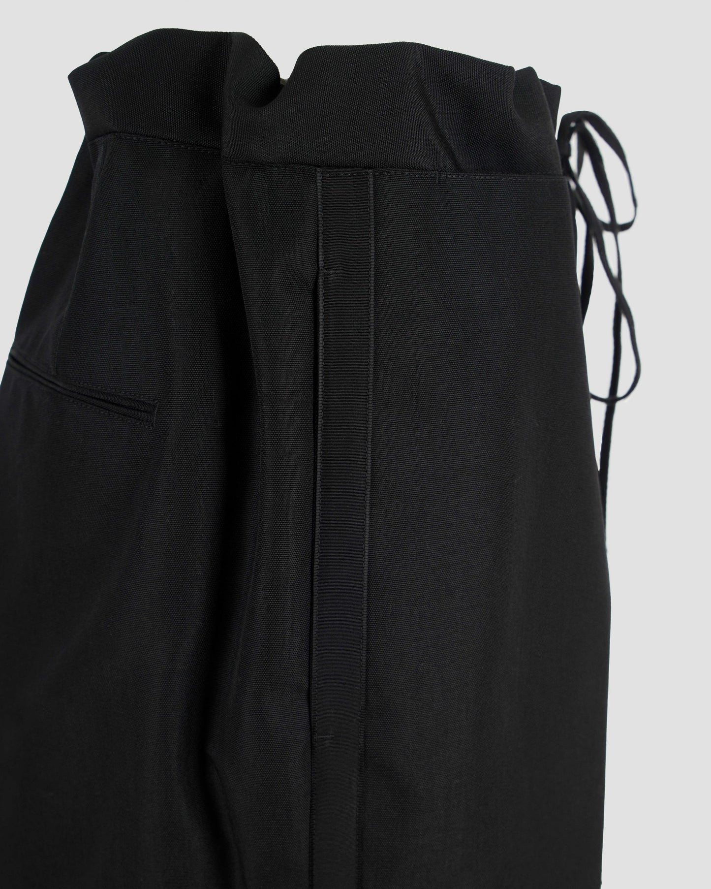 Waist Tie Trousers in Black