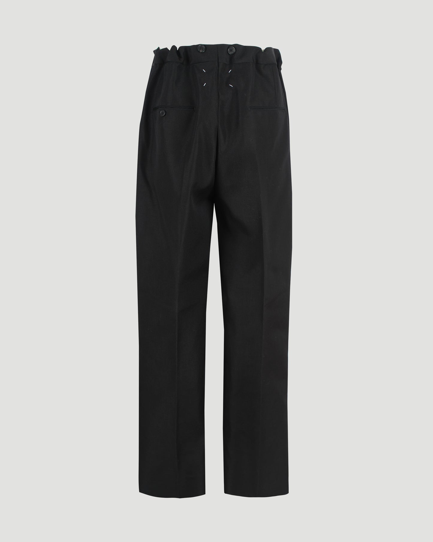 Waist Tie Trousers in Black