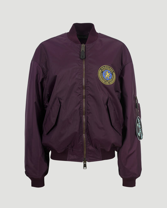 Bomber Jacket Large Fit in Dark Purple