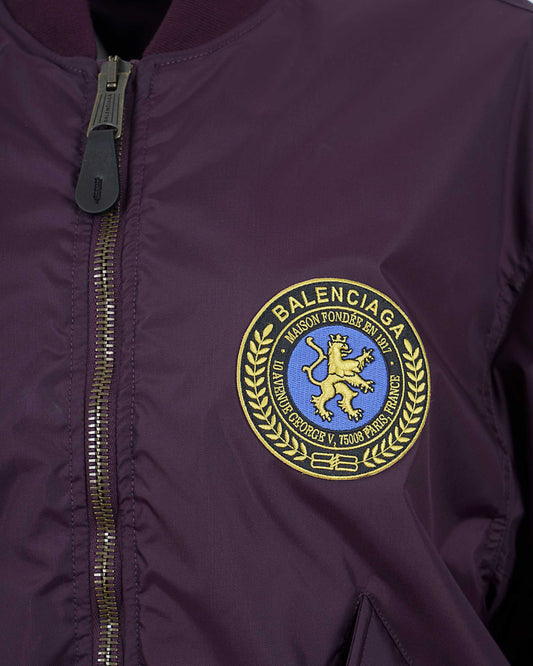 Bomber Jacket Large Fit in Dark Purple